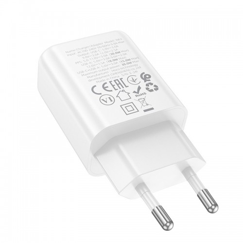 СЗУ Hoco N63 Gentle PD30W+QC3.0 (1USB-A/1C) + кабель Type-C to Lightning