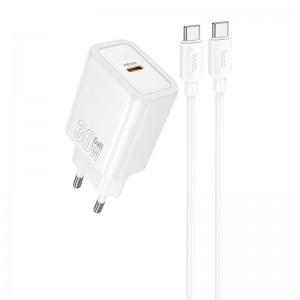 СЗУ Hoco N62 Gentle PD30W (1USB-C) + кабель Type-C to Type-C