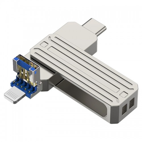 Флеш-накопитель Wiwu Wi-FD001 3in1 (USB-A/C/L) USB 3.0 — 64GB