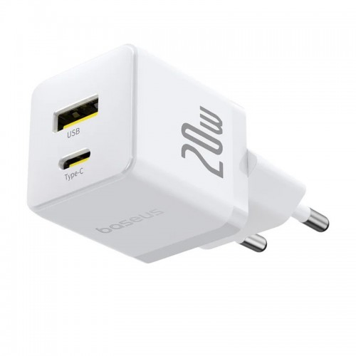 СЗУ Baseus Palm Fast Charger 20W (1USB-A/1C) + кабель Type-C to Type-C (P10111608)