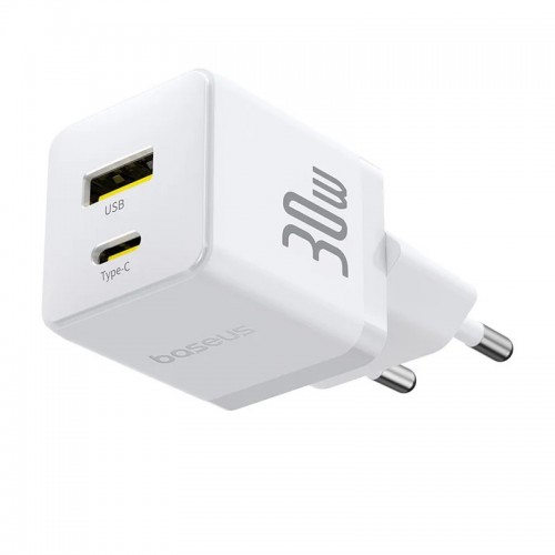 СЗУ Baseus Palm Fast Charger 30W (1USB-A/1C) + кабель Type-C to Type-C (P1011160A)