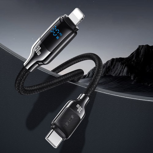 Дата кабель Usams US-SJ741 Digital Display HX Ser. Type-C to Lightning 30W (1.2m)