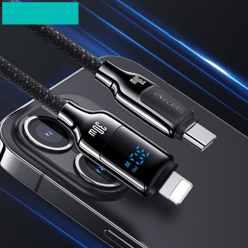 Дата кабель Usams US-SJ741 Digital Display HX Ser. Type-C to Lightning 30W (1.2m)