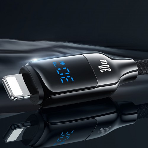 Дата кабель Usams US-SJ741 Digital Display HX Ser. Type-C to Lightning 30W (1.2m)