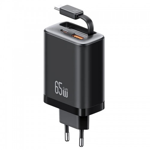 СЗУ Usams US-CC299 GaN With Retractable Type-C Cable Xiang Ser. 65W (1USB-A/1C)