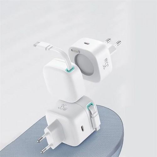 МЗП Usams US-CC202 GaN With Type-C Magnetic Retractable Cable Module XMF Ser. 35W (2USB-C)