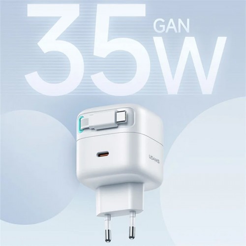 МЗП Usams US-CC202 GaN With Type-C Magnetic Retractable Cable Module XMF Ser. 35W (2USB-C)