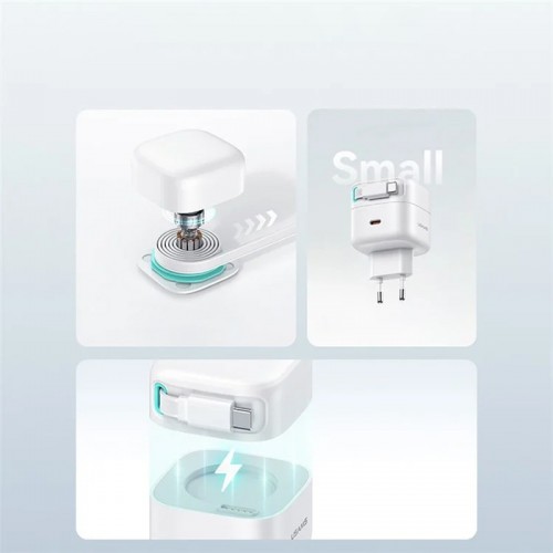 МЗП Usams US-CC202 GaN With Type-C Magnetic Retractable Cable Module XMF Ser. 35W (2USB-C)