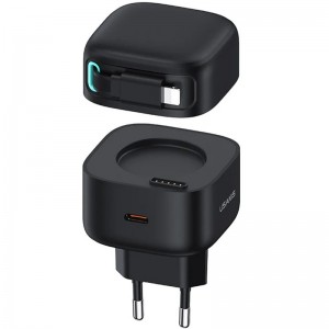 СЗУ Usams US-CC209 GaN With Lightning Magnetic Retractable Cable Module XMF Ser. 35W (2USB-C)