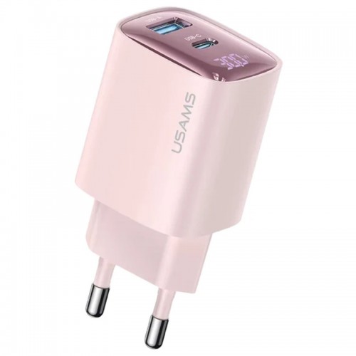 СЗУ Usams US-CC229 GaN Digital Display XC Ser. 30W (1USB-A/1C)