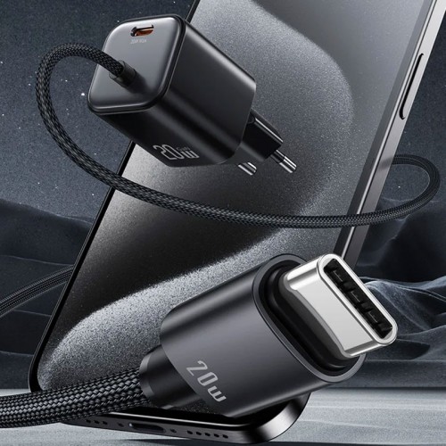 СЗУ Usams US-CC261 GaN JC Ser. 20W (2USB-C) + кабель Type-C to Type-C