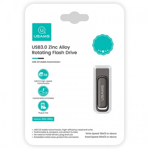 Флеш-накопитель Usams US-ZB334 USB 3.0 Zinc Alloy Rotating – 256GB