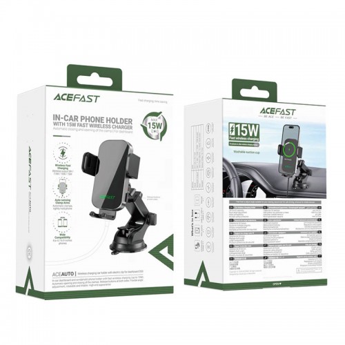 Автодержатель с БЗУ Acefast D53 with Electric Clamp for Dashboard