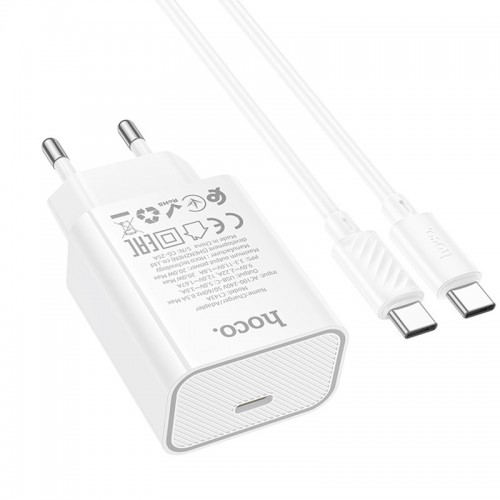 МЗП Hoco C143A Benefit PD20W (1USB-C) + кабель Type-C to Type-C