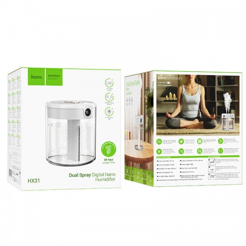 Увлажнитель воздуха Hoco HX31 Dual spray humidifier with digital display
