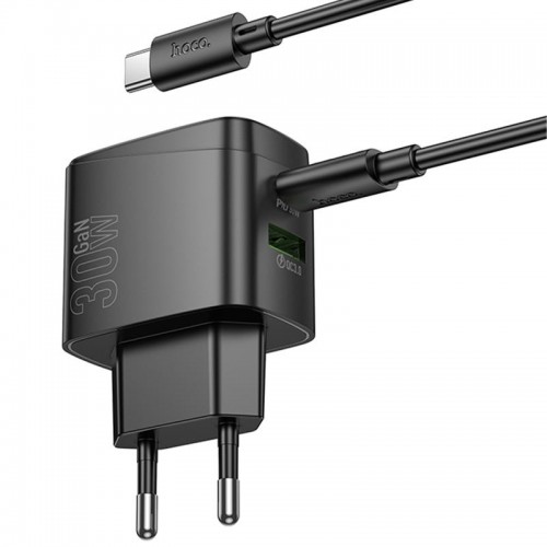 МЗП Hoco CS61A Bright PD30W+QC3.0 (1USB-A/1C) + кабель Type-C to Type-C