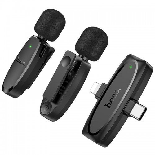 Петличный беспроводной микрофон Hoco L15 Dual-mic clip-on wireless digital (Lightning/Type-C)