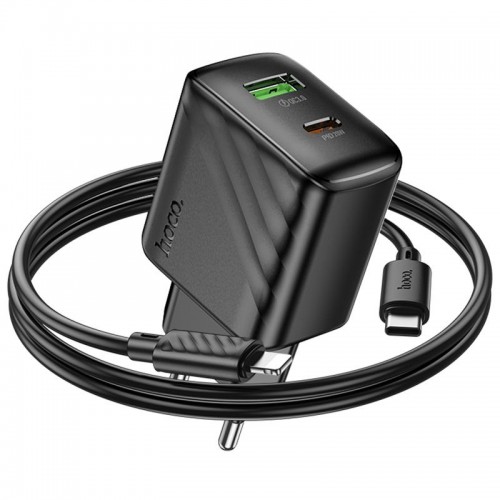 МЗП Hoco CS25A Rico PD20W+QC3.0 (1USB-A/1C) + кабель Type-C to Lightning