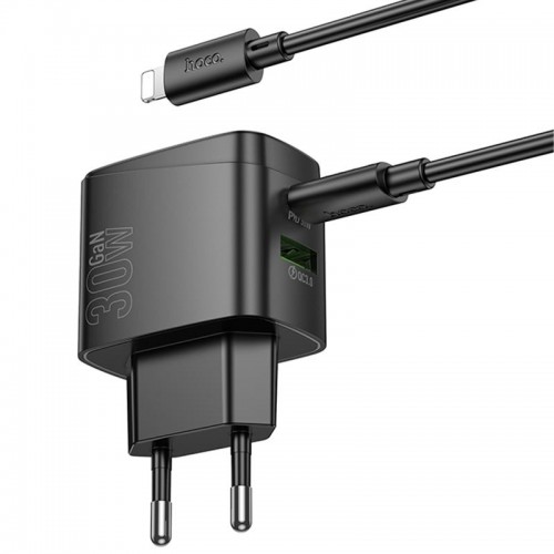 МЗП Hoco CS61A Bright PD30W+QC3.0 (1USB-A/1C) + кабель Type-C to Lightning