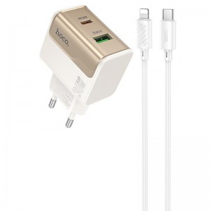 СЗУ Hoco CS73A Star Speed PD30W+QC3.0 (1USB-A/1C) + кабель Type-C to Lightning
