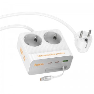 Удлинитель Hoco AC28 Descanso (PD45W/1C/3A/2xSocket) (2m)