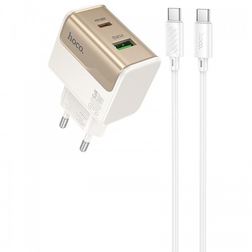 СЗУ Hoco CS73A Star Speed PD30W+QC3.0 (1USB-A/1C) + кабель Type-C to Type-C