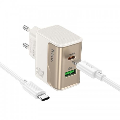 СЗУ Hoco CS73A Star Speed PD30W+QC3.0 (1USB-A/1C) + кабель Type-C to Type-C