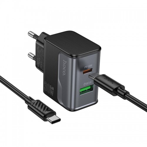 СЗУ Hoco CS73A Star Speed PD30W+QC3.0 (1USB-A/1C) + кабель Type-C to Type-C