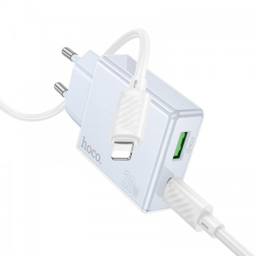 МЗП Hoco C142A Direct PD20W+QC3.0 (1USB-A/1C) + кабель Type-C to Lightning