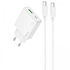 СЗУ Hoco C142A Direct PD20W+QC3.0 (1USB-A/1C) + кабель Type-C to Type-C