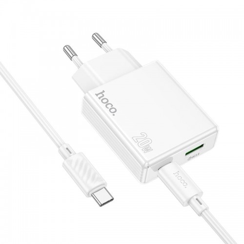 МЗП Hoco C142A Direct PD20W+QC3.0 (1USB-A/1C) + кабель Type-C to Type-C
