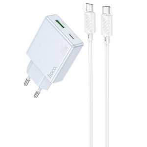 СЗУ Hoco C142A Direct PD20W+QC3.0 (1USB-A/1C) + кабель Type-C to Type-C