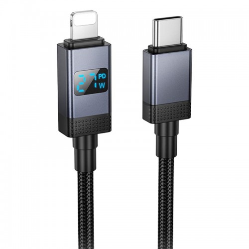 Дата кабель Hoco X118 Generous with display Type-C to Lightning 27W (1m)
