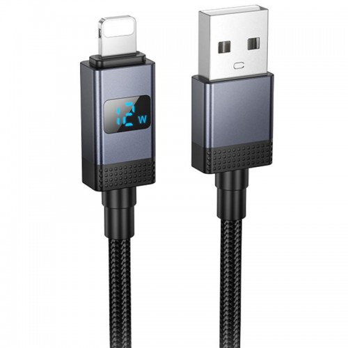 Дата кабель Hoco X118 Generous with display USB to Lightning 2.4A (1m)