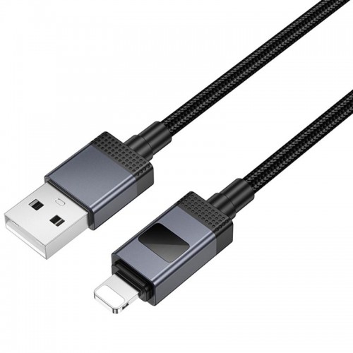 Дата кабель Hoco X118 Generous with display USB to Lightning 2.4A (1m)