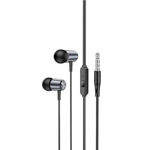Стерео Наушники Hoco M108 Spring metal universal with mic (3.5mm/1.2m)