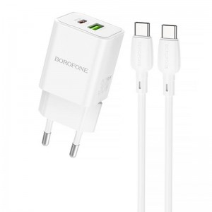 СЗУ Borofone BN14 Royal PD30W+QC3.0 (1USB-A/1C) + кабель Type-C to Type-C