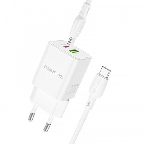 СЗУ Borofone BN14 Royal PD30W+QC3.0 (1USB-A/1C) + кабель Type-C to Type-C