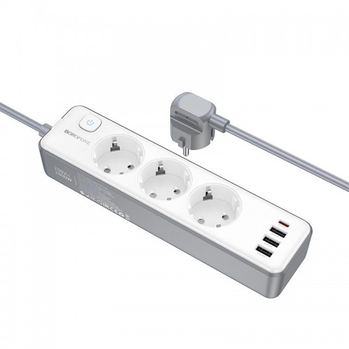 Удлинитель Borofone BAC9 Power PD20W (3USB-A/1C/3xSocket) (2m)