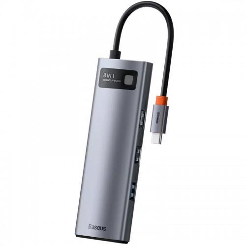 Переходник HUB Baseus Metal Gleam Series 8-in-1 Multifunctional Type-C (CAHUB-CV0G)