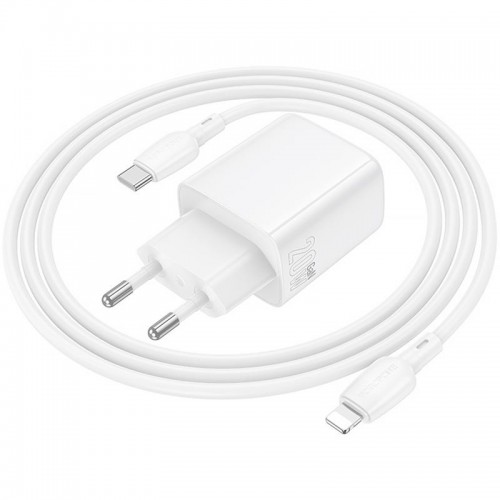 МЗП Borofone BN27 Fuente PD20W+QC3.0 (1USB-A/1C) + кабель Type-C to Lightning