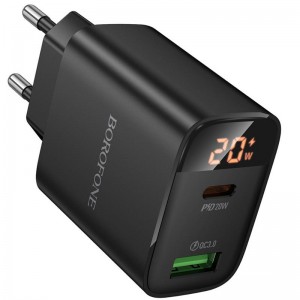 СЗУ Borofone BA96A Ilustre with digital display PD20W+QC3.0 (1USB-A/1C)