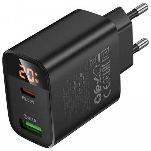 СЗУ Borofone BA96A Ilustre with digital display PD20W+QC3.0 (1USB-A/1C)