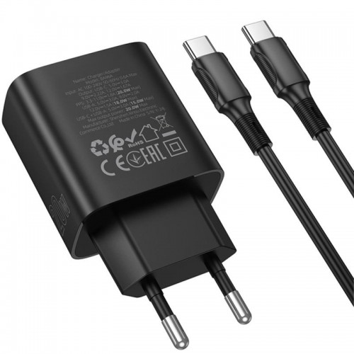 СЗУ Borofone BA96A Ilustre with digital display PD20W+QC3.0 (1USB-A/1C) + кабель Type-C to Type-C