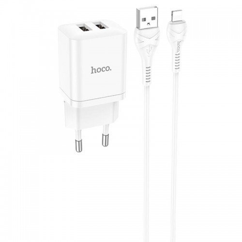 СЗУ Hoco N25 Maker (2USB-A) + USB to Lightning
