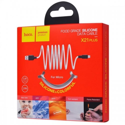 Дата кабель Hoco X21 Plus Silicone MicroUSB Cable (1m)