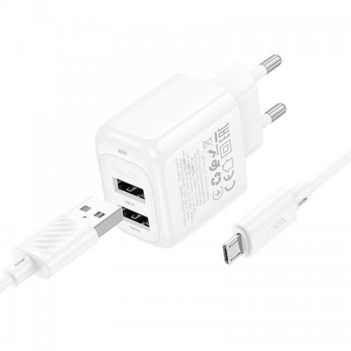 МЗП Hoco CS51A Surplus (2USB-A) + кабель USB to MicroUSB