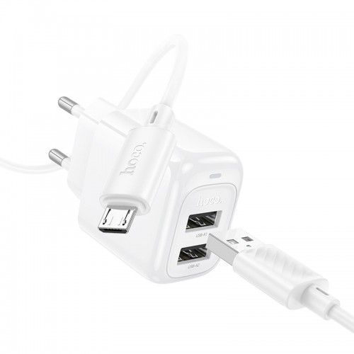 МЗП Hoco CS51A Surplus (2USB-A) + кабель USB to MicroUSB