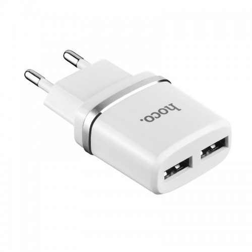 СЗУ Hoco C12 Charger + Cable Lightning 2.4A 2USB White