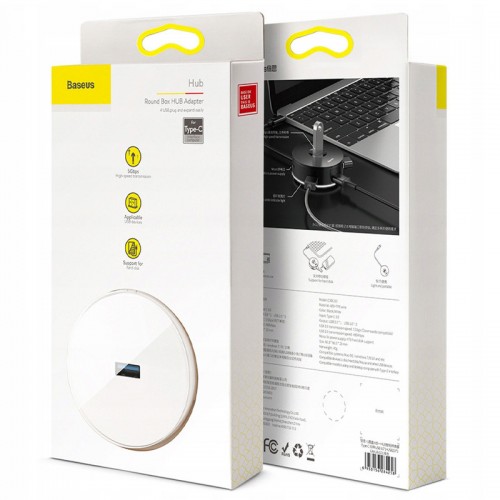 Переходник HUB Baseus Round Box Type-C to USB 3.0 + 3USB 2.0 (CAHUB-G)